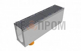 лоток водоотводный бетонный super dn150 h=310 с решеткой чугунной вч (комплект) кл. е600 с вертикальным водосливом
