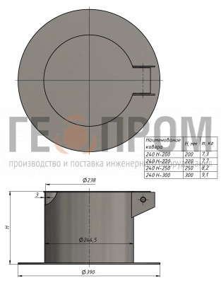 ковер газовый стальной средний d240