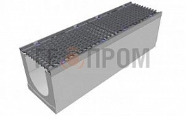 лоток водоотводный бетонный super dn300 h=410 с решеткой чугунной вч (комплект) кл. d400
