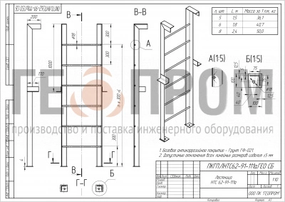 лестница нтс 62-91-111a l=1-6 м
