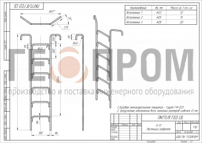 лестница для пожарного гидранта л17
