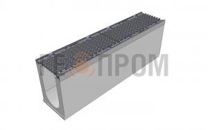 Лоток водоотводный бетонный Super DN150 h=310 с решеткой чугунной ВЧ (комплект) кл. D400