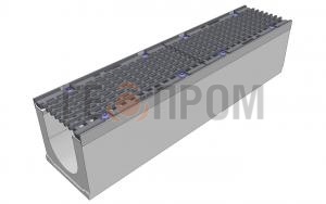 Лоток водоотводный бетонный Super DN150 h=210 с решеткой чугунной ВЧ (комплект) кл. Е600