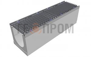 Лоток водоотводный бетонный Super DN300 h=410 с решеткой чугунной ВЧ (комплект) кл. D400